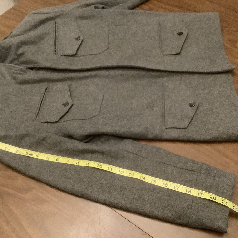 ⭐ Wool Military Jacket – Gray – Structured Epaule… - image 7